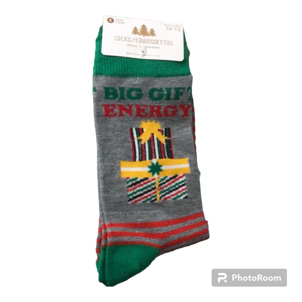 NWT | RARE | BIG GIFT ENERGY | Holiday Socks | Men’s Shoe Size 7-12